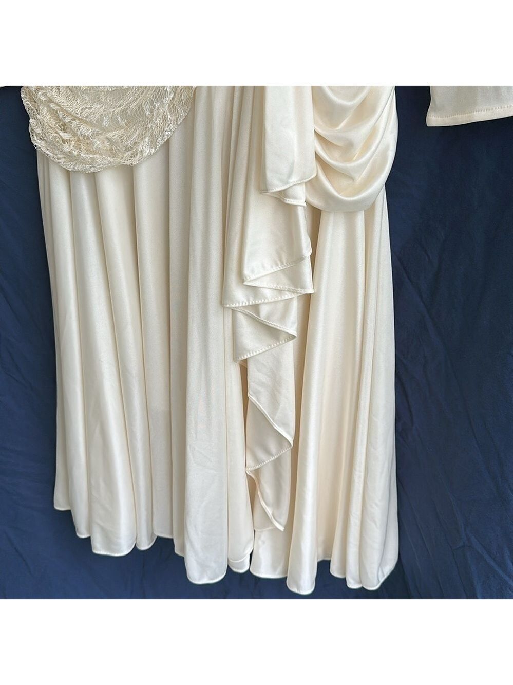 Filigree Ltd Vintage Elegant Ivory Draped Long Sleeve Special Occasion Dress 18W - Picture 10 of 17
